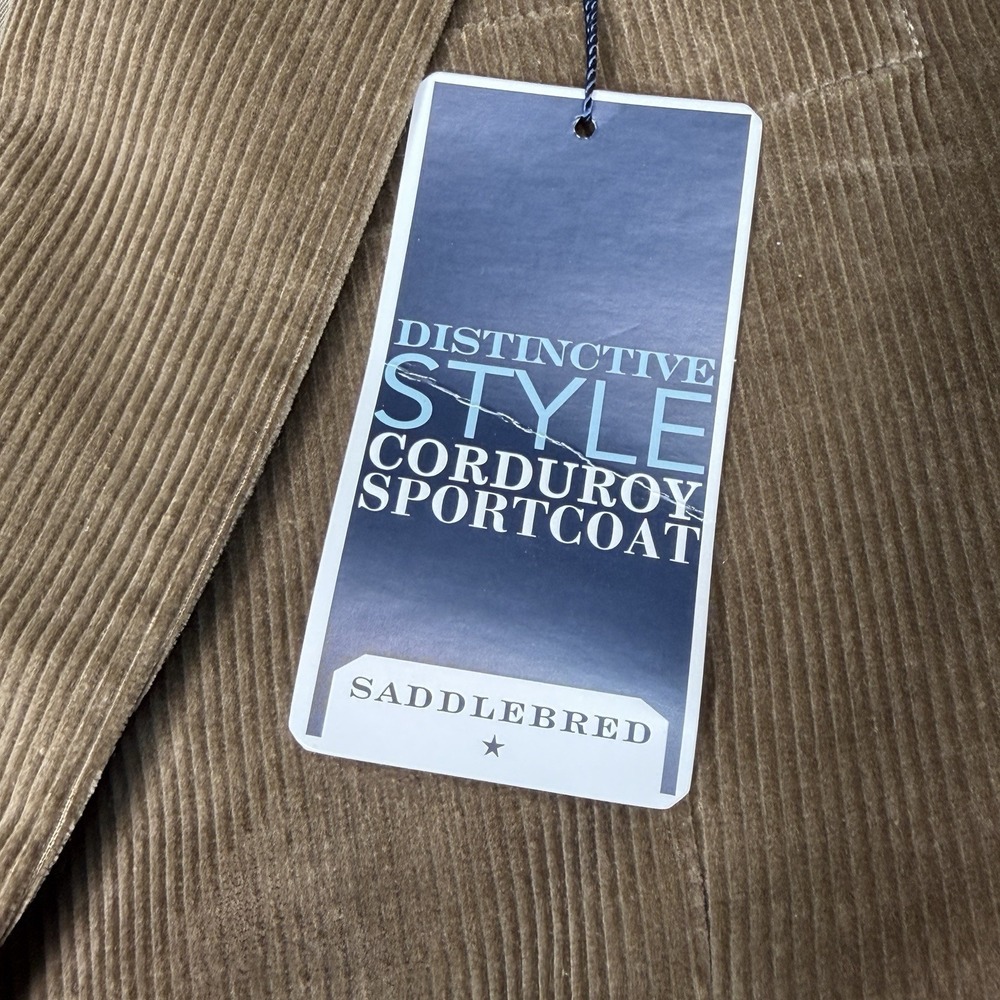New Saddlebred Brown Corduroy Sport Coat Casual Blazer Men's Size 42 Short NWT - Picture 6 of 12